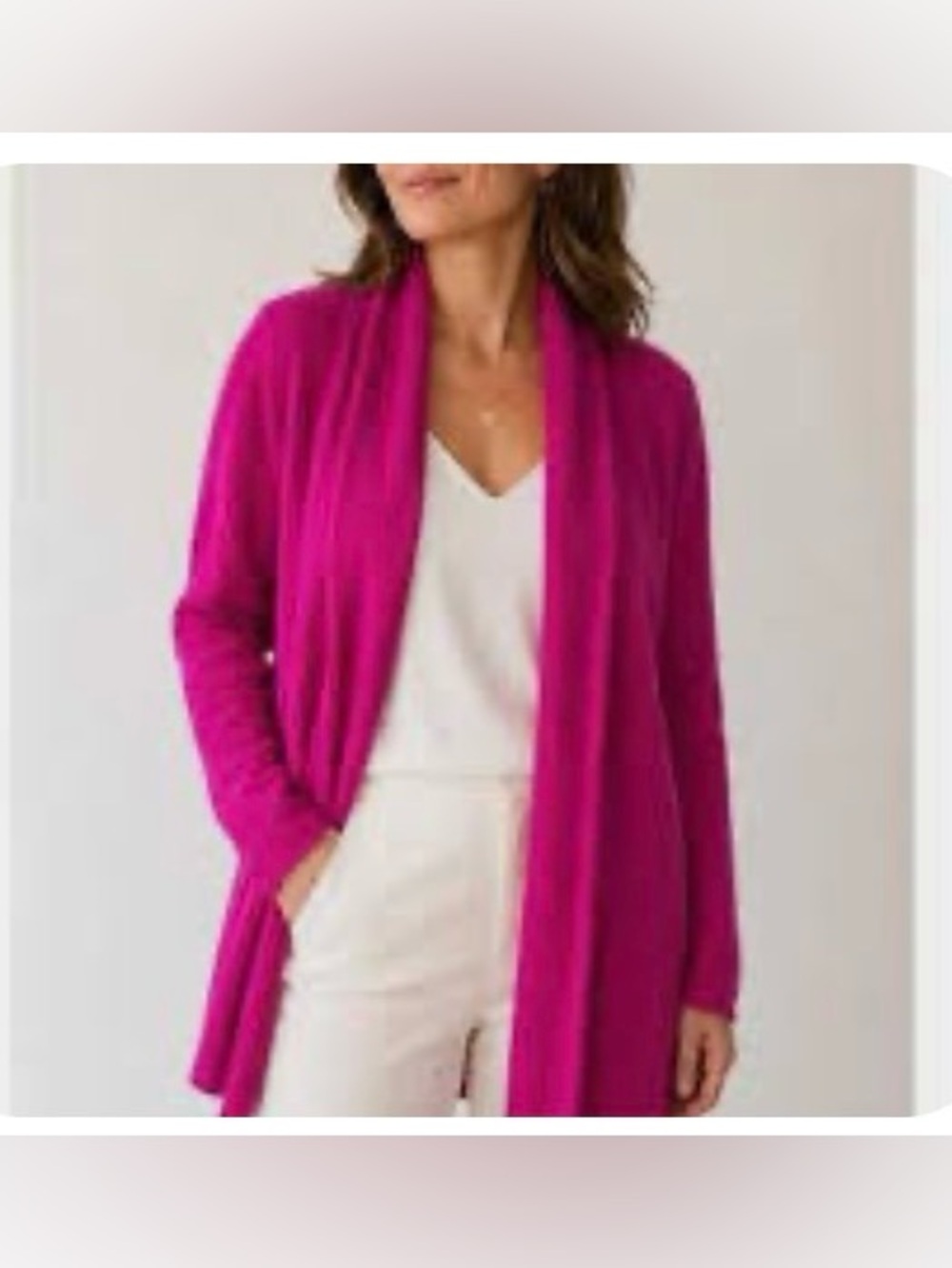 Charter Club Open-Front Fuchsia Cardigan